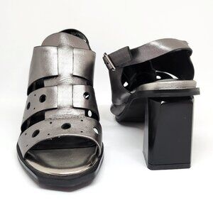 Kiss Kiss Women's Silver Block High-Heel Sandal Size 5.5